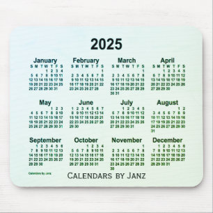 2025 Green Leaf Smoke Calendar von Janz Mouse Pad Mousepad