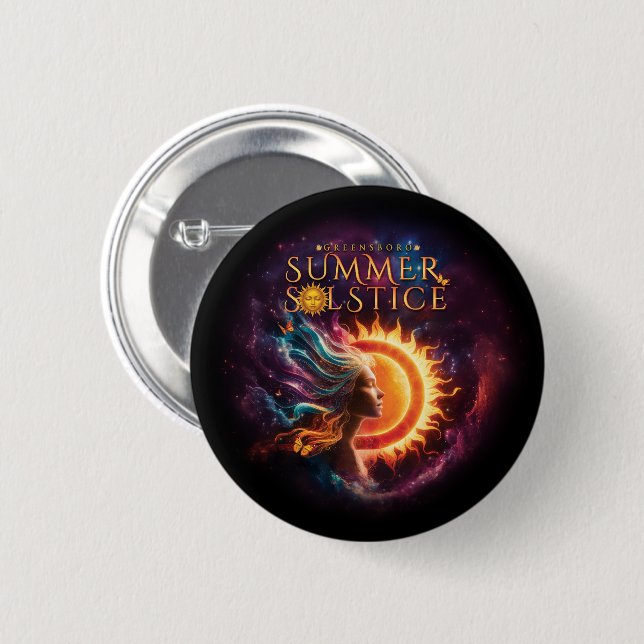 2025 Greensboro Summer Solstice Festival Keepake Button (Vorne & Hinten)