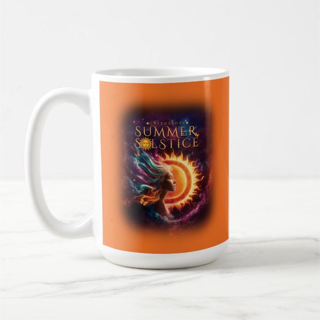 2025 Greensboro Summer Solstice Festival Orange Kaffeetasse (Links)