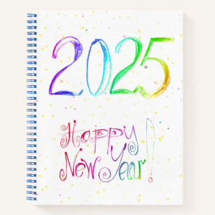 2025 Happy new Year Handling Spiral Notebook Notizbuch