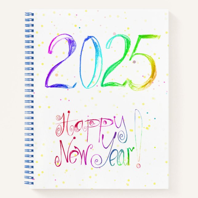 2025 Happy new Year Handling Spiral Notebook Notizbuch (Vorderseite)