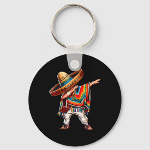 2025 Happy Party Mexican Boy Dabbing Poncho Cinco Schlüsselanhänger