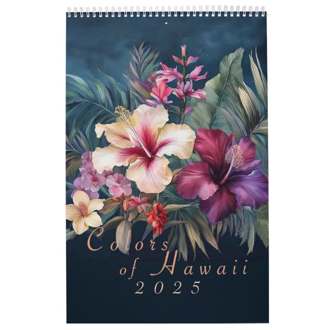 2025 Hawaiian Watercolor-Blume-Kalender Kalender (Titelbild)