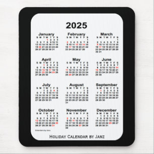 2025 Holiday Two Tone Black Calendar von Janz Mousepad