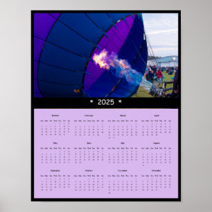 2025 Hot Air Ballon Wall Calendar Poster