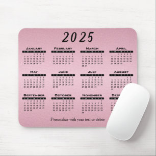 2025 Hübsch rosa Kalender - Jahr Mousepad