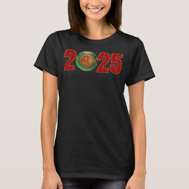 2025 Jade Chinesisches Neujahr der Schlange T-Shirt (Vorderseite)