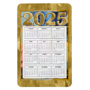 2025 Jahr auf einen Blick Kalender Neujahrsmagnet Magnet