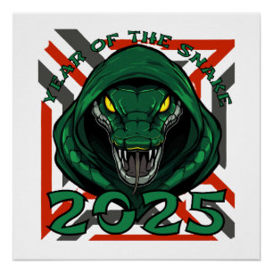 2025 JAHR DER chinesischen SNAKE Neues Jahr Gesche Poster