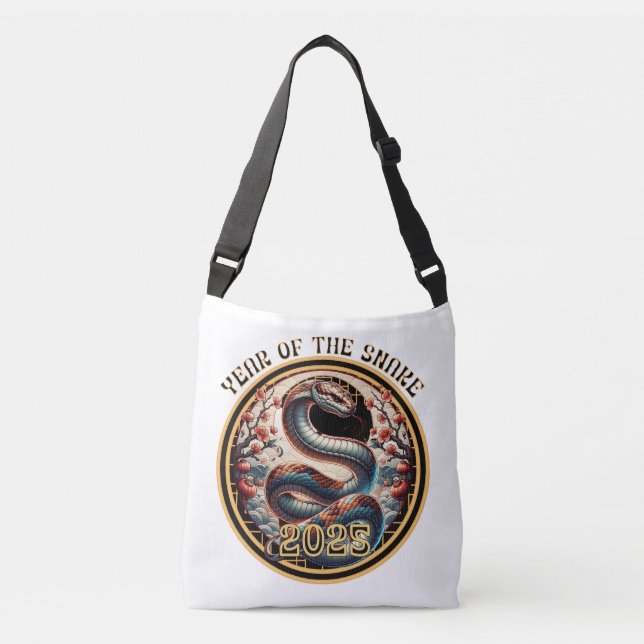 2025 JAHR DER chinesischen SNAKE Neues Jahr Gesche Tragetaschen Mit Langen Trägern (Vorderseite)