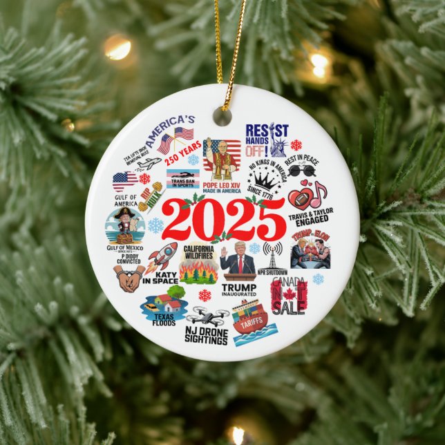 2025 Jahr im Rahmen der Überprüfung der Weihnachts Keramik Ornament (Baum)