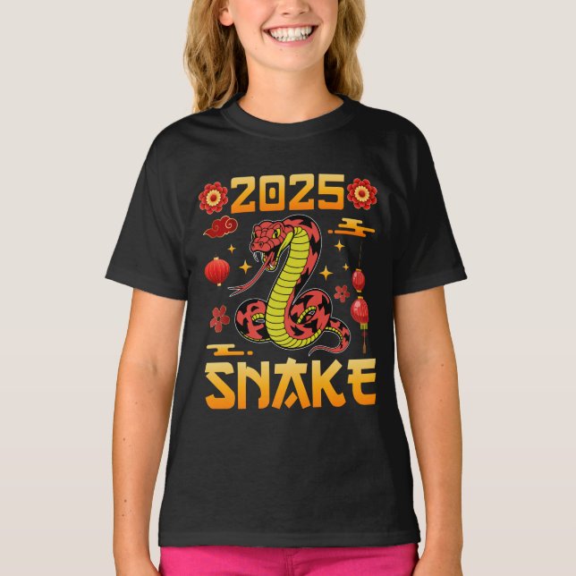 2025 Jahr Schlange - Chinesische Zodiakschlange T-Shirt (Vorderseite)