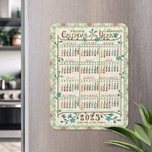 2025 Jahre Kalender Viktorianisch Jugendstil Cus Magnet