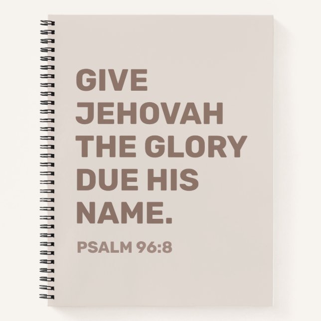 2025 Jahre Text-Notebook-Psalm 96:8 | JW Notebook Notizbuch (Vorderseite)