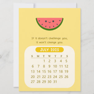 2025 Juli Monatlicher Kawaii Motivationskalender  Einladung