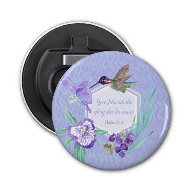 2025 JW year text Psalm 96:8 Flaschenöffner (Vorderseite)