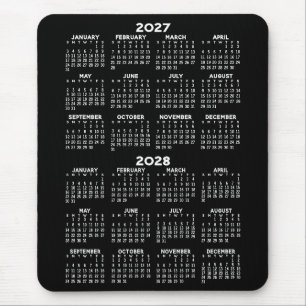 2025 Kalender 2026 - schwarzer Hintergrund - Verti Mousepad