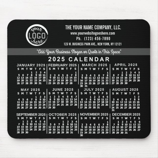 2025 Kalender Benutzerdefinierter Firmenname Einfa Mousepad (Vorne)