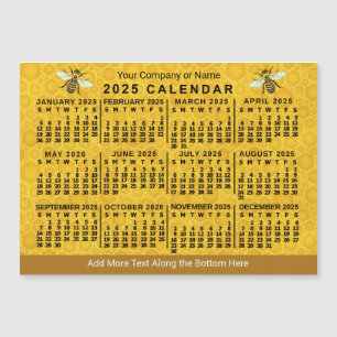 2025 Kalender Bienenwabenkräfte Custom Apiary Magn Magnetkarte