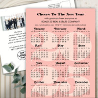 2025 Kalender Business Elegant Rosa Minimalistisch