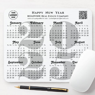 2025 Kalender Business-Logo QR-Code Moderner Schwa Mousepad