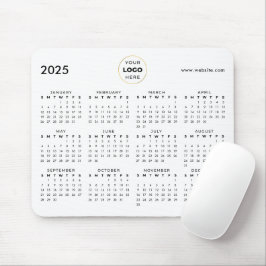 2025 Kalender Business-Logo Schwarz Mousepad