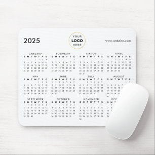 2025 Kalender Business-Logo Schwarz Mousepad