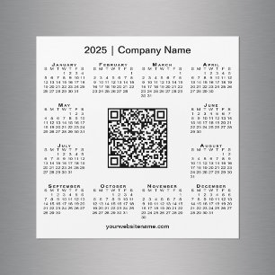 2025 Kalender Custom Business QR Code White Magnet