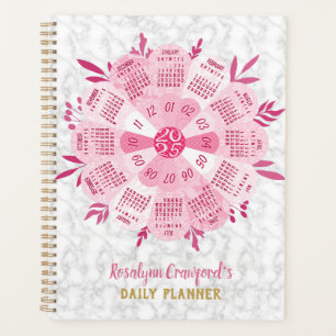 2025 Kalender Einzigartiger Boho Pink Blume Indivi Planer