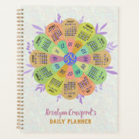2025 Kalender Einzigartiger Boho Retro Blume Indiv