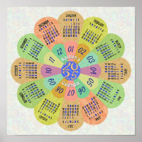 2025 Kalender Einzigartiger Boho Retro Blume Indiv