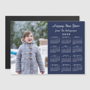 2025 Kalender Foto Frohes New Year Navy Magnet