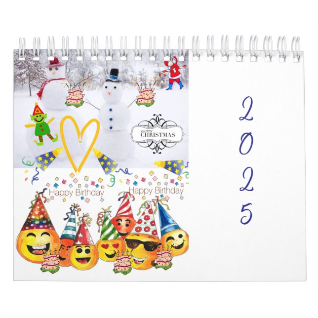 2025 Kalender Frohe Weihnachtsfeier Geburtstag (Titelbild)