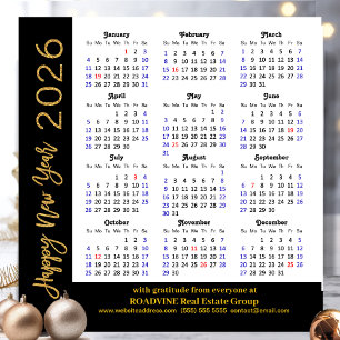 2025 Kalender Gold Black Corporate Magnetic Card Magnetkarte