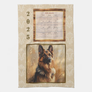 2025 Kalender Handtuch Deutscher Schäferhund Tan D