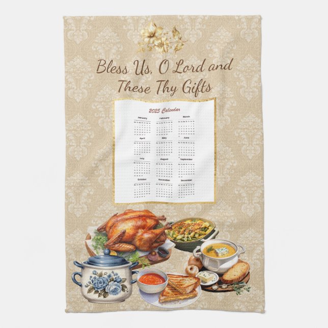 2025 Kalender Handtuch Grace Bless uns o Lord (Vertikal)