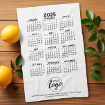 2025 Kalender - Logo, Geschäftsvorschau Geschirrtuch<br><div class="desc">Ein Logo zu diesem Kalender 2025 — mit Platz für ein paar Textzeilen. Ein lustiger Artikel für das neue Jahr,  um als Unternehmen geben zu verwenden. Fügen Sie diesem Design ein Logo hinzu.</div>