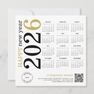 2025 Kalender Logo QR Code Glücklich Neues Jahr Feiertagskarte
