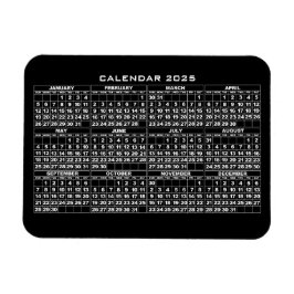 2025 Kalender Magnet Schwarz