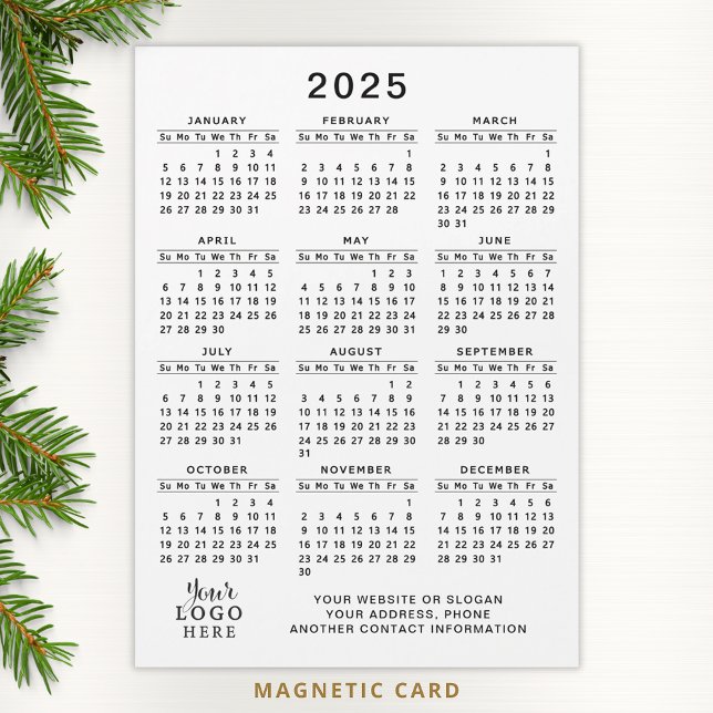 2025 Kalender Magnet Unternehmen Logo White Black (Von Creator hochgeladen)