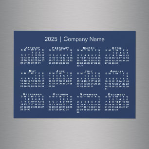 2025 Kalender mit Firmenname Navy Blue Magnet