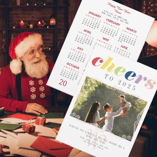 2025 Kalender Moderner Urlaub Neujahrsfest Foto Feiertagskarte