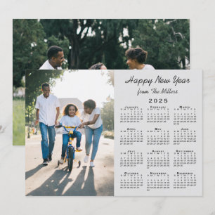 2025 Kalender Modernes Grau 2 Foto Glückliches neu Feiertagskarte