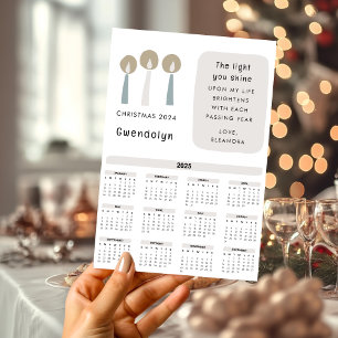 2025 Kalender Motivierend Zitat Weihnachtskarte Feiertagskarte