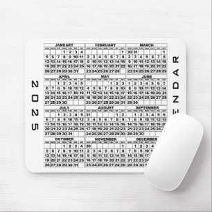 2025 Kalender Mousepad White