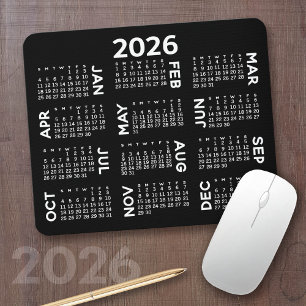 2025 Kalender - Schwarz-Weiß-Kalender Mousepad