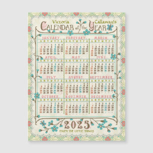 2025 Kalender Viktorianisch Jugendstil Kleines Mag Magnetkarte