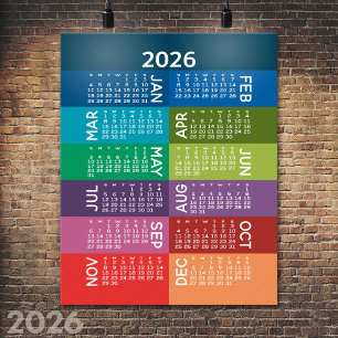2025 Kalender - Volljährig - funky farbenfrohe Mon Poster