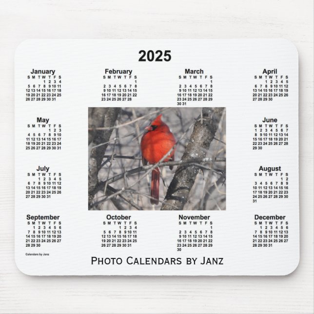 2025 Kardinal Gerahmter Foto Kalender von Janz Mousepad (Vorne)