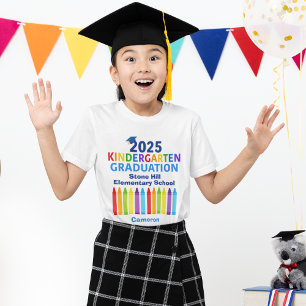 2025 Kindergarten Graduate Niedlich Crayon Custom  T-Shirt